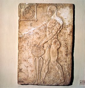 Relieve votivo romano de atleta del período republicano, Roma, siglo II a.C.