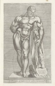 Escultura de Hércules Hércules Farnesio La estatua de Hércules en la casa de Farnesian (título sobre objeto) Antieke sculptn en Roma (título de la serie) Los íconos de las estatuas antiguas de la ciudad de Roma que se ven en lugares públicos (título de la 