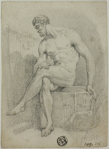 Desnudo Masculino Sentado (de estatua) de Unknown