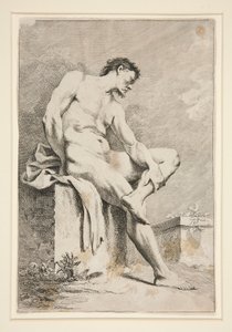 Desnudo masculino sentado de Unknown