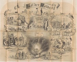 Caricatura en el almanaque estudiantil de Delft, 1869 Elogio de la locura (título sobre el objeto) de Unknown