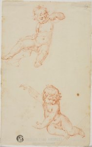 Dos putti sentados de Unknown