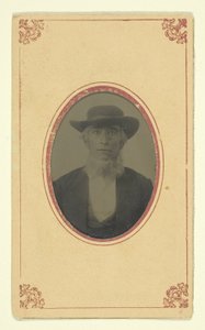 Sin título (Retrato de un hombre barbudo con sombrero) de Unknown