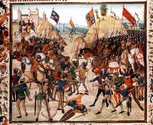 Guerra de los Cien Años: la Batalla de Crécy el 26 de agosto de Unknown artist