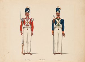 10º Infantería Nativa de Madrás y la Artillería de Madrás de Unknown artist