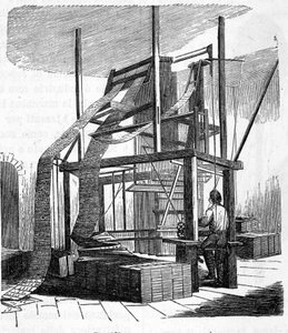 Telar de tejido Jacquard de 1801. Grabado del siglo XIX.