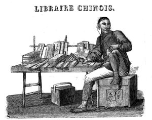 Un librero chino en el siglo XIX.