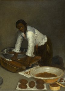 Un hombre raspando chocolate, circa 1680-1780 de Unknown artist
