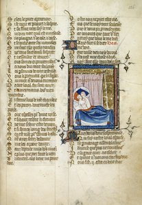 Una pareja en la cama, de "Le Roman de la Rose". de Unknown artist