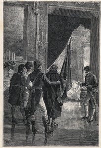 Una delegación de Carbonari, la sociedad secreta nacionalista, es presentada a Fernando I de las Dos Sicilias (anteriormente Fernando IV de Nápoles) 1820