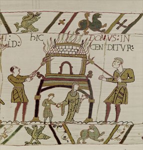 Una casa es quemada por los normandos, Tapiz de Bayeux de Unknown artist