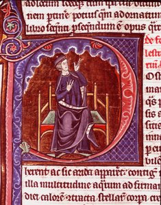 Un monje haciendo cuentas. Miniatura del manuscrito “Speculum historiale” de Vincent de Beauvais (1184/94-1264) Siglo XIII Laon, biblioteca municipal de Unknown artist