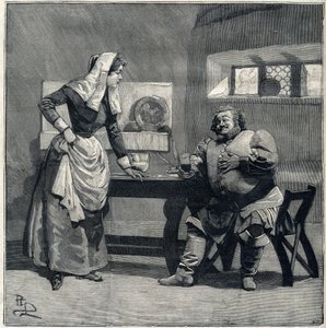 Una escena de “Falstaff” de la ópera homónima de Giuseppe Verdi creada en 1893. Grabado en “Le Parisien” de Unknown artist