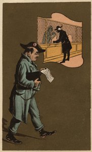Un inspector de impuestos, cromolitografía anónima, finales del siglo XIX.