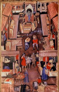 Un paseo: draperos, sastres, comerciantes de ropa en una ciudad francesa de Unknown artist