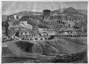 Acrópolis de Atenas 1881 - grabado