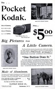Publicidad para la cámara Kodak de bolsillo. (Pocket Kodak) 1895. Colección privada de Unknown artist