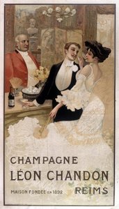 Cartel publicitario para el champán Léon Chandon, finales del siglo XIX