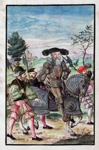 Albert de Brandebourg (Albrecht von Brandenburg-Ansbach) (1490-1568) - Albert, Duke of Prussia (From: War Order) - Anónimo - 1555 - Acuarela y tinta sobre papel - 39x26 - Biblioteca Estatal de Berlín ©FineArtImages/Leemage de Unknown artist