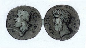 Alceo (v. 630 - v. 580 a.C.). Poeta griego. Grabado de principios del siglo XIX de Unknown artist
