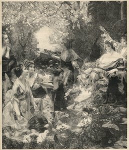 Amaterasu diosa del Sol - grabado por Paul Francois Quinsac (1858-1929) - Grabado de 1899 de Unknown artist