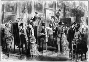 Pintores aficionados en el Museo del Louvre