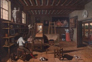 Un artista en su estudio de Unknown artist