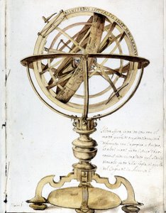 Una esfera armilar. Grabado del siglo XVII. de Unknown artist