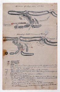 Mapa esquemático anotado de la Batalla de Boomplaats, 29 de agosto de 1848 de Unknown artist