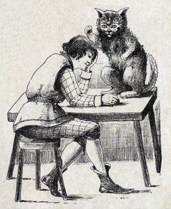 Ilustración anónima para El gato con botas, cuento de Charles Perrault (1628-1703), escritor francés. Imágenes Marcel Vagne, Jarville Nancy, sin fecha (finales del siglo XIX) de Unknown artist
