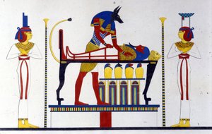 Anubis y una momia - en “Monuments of Egypt and Upper Nubia” de Ippolito Rosellini de Unknown artist