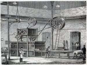 Aparato para vulcanizar caucho por vapor seco - en “Las maravillas de la industria” de Louis Figuier de Unknown artist