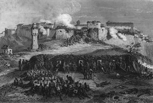 Asalto de Constantina tras un sitio de 7 días por el ejército francés en octubre de 1937, en “L