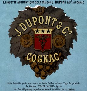 Etiqueta auténtica de J. Dupont & Cª, Cognac. Edición de 1882 de Unknown artist