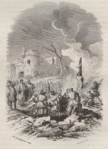 Balduino V, Conde de Flandes (1012-1067) restableciendo la policía en sus estados - Grabado 1868 en 
