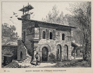 Casa bárbara de la época Galo-Romana - grabado de 1889 en 