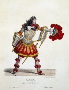 Traje de barón en el papel de Cinna en 1680 (grabado del siglo XIX por Hippolyte Lecomte)