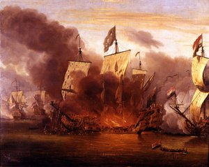 Batalla de Solebay: 7/06/1672. de Unknown artist