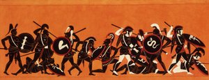 Batalla de los griegos y los troyanos (Guerra de Troya) 1808-1810 de Unknown artist