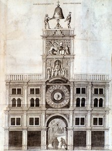 Campanario de la iglesia de San Marco en Venecia. Página de De campanis de Rocca de Unknown artist
