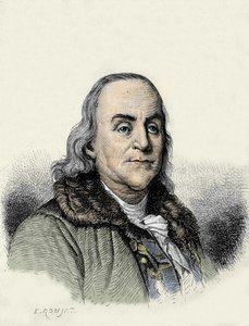 Benjamin Franklin (1706-1790), filósofo, físico y embajador estadounidense. de Unknown artist