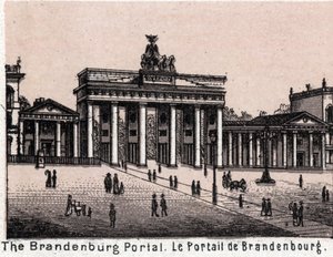 Berlín, Alemania: vista del Portal de Brandeburgo. en "El mundo ilustra 168 vistas" Sin fecha (finales del siglo XIX) de Unknown artist