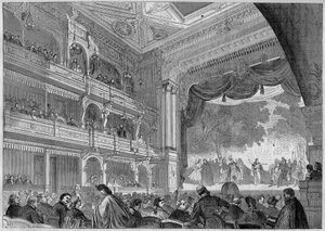 Berlín, vista del nuevo salón del Teatro Wallner reconstruido en 1865. En 