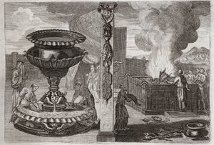 Biblia de Royaumont, Antiguo Testamento: Altar de los perfumes. La figura de los dos altares, el de los perfumes y el de los holocaustos. Ilustración de 1811.