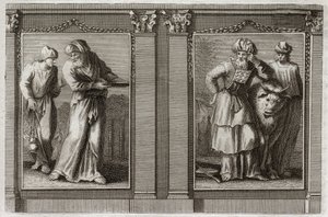 Biblia de Royaumont, Antiguo Testamento: Vestiduras de los Sacerdotes. Figura de las vestiduras del Gran Sacerdote y de los otros Levitas. Ilustración de 1811 de Unknown artist