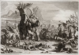 Biblia de Royaumont, Antiguo Testamento: Coraje de Eleazar. El rey seléucida Antíoco V Eupátor, hijo del impío Antíoco IV Epífanes (175-164 a.C.), luchó después de la muerte de su padre contra Judas Macabeo. Acción extraordinaria de Ele