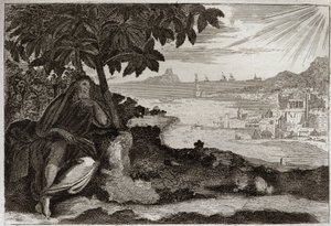 Biblia de Royaumont, Antiguo Testamento: Hiedra seca. Dios muestra con un ejemplo sensible a su profeta Jonás cuánto ama a los hombres y cuánto dolor sufre cuando se ve obligado a castigarlos. Ilustración de 1811 de Unknown artist
