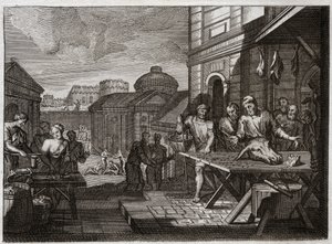 Biblia de Royaumont, Antiguo Testamento: Sitio de Samaria. El rey de Siria sitió la ciudad de Samaria y la redujo a una terrible hambruna. Ilustración de 1811 de Unknown artist