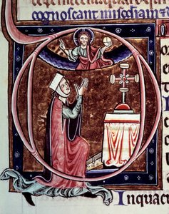 Blanca de Castilla, reina de Francia (1188-1252) en oración. Miniatura de un manuscrito 