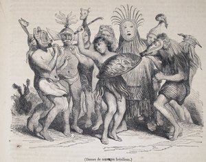 Nativos brasileños bailando, de Le Magasin Pittoresque de Unknown artist